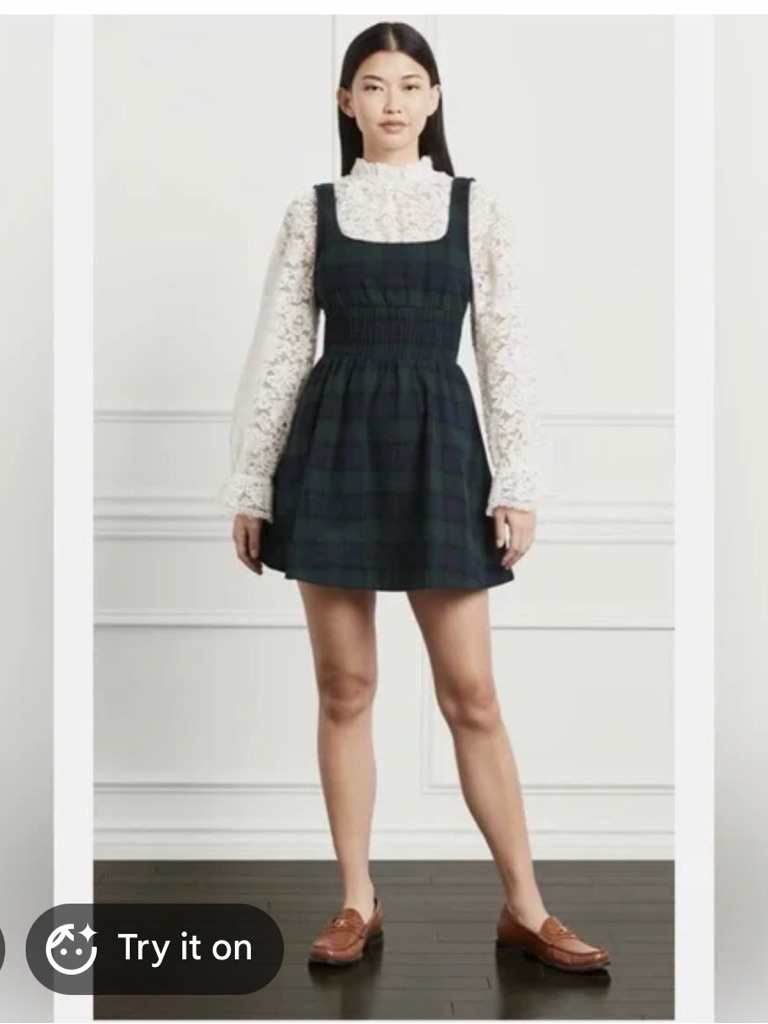 Hill House Cher Dress In Blackwatch Tartan
